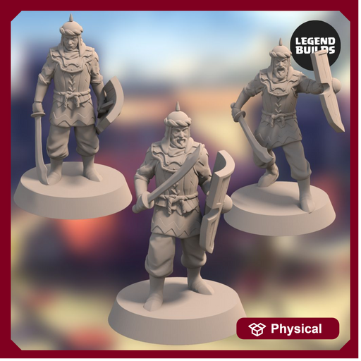 Empire of Jagrad Soldiers with Swords and Shields (3 miniatures) – 3D printable miniature – STL file - Only-Games