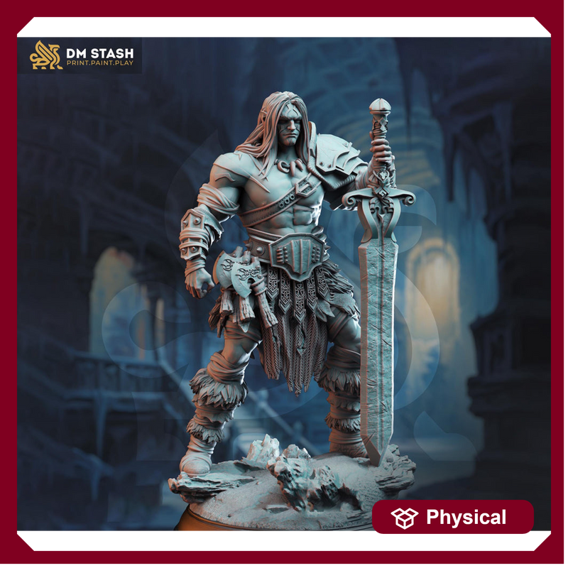 Goliath Human Barbarian Fighter Miniature | 28mm,32mm,54mm,75mm,100mm Scales | Dungeons and Dragons Pathfinder | DM Stash - Only-Games
