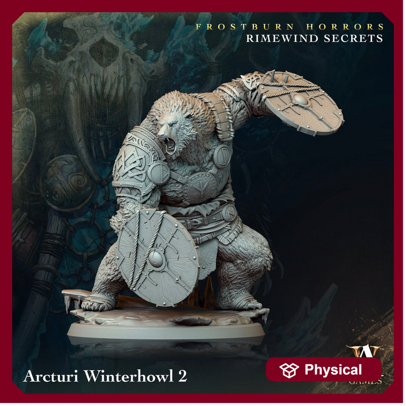 Frostburn Bear Vanguard | Archvillain Games | DnD RPG Role Playing Game | Pathfinder | Figure for Painting | Resin | Dungeons and Dragons | - Only-Games