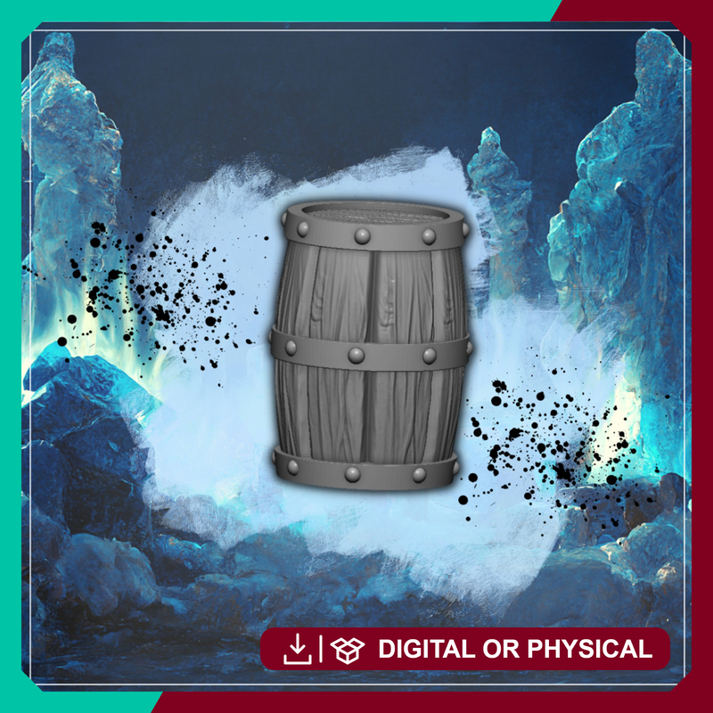 Wooden Barrel - Tavern & Farm Prop STL, DnD & Wargaming Terrain