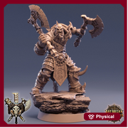 Orc Fighter Warrior Barbarian 2-Weapon Style Axes | Scales: 28mm |32mm |54mm|75mm|100mm  Megaboss | Dungeons and Dragons | Pathfinder | - Only-Games