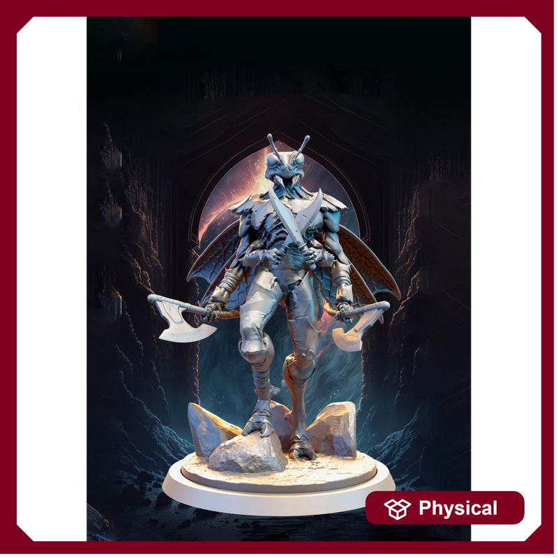 Thri-Kreen Fighter, Insect Folk, Miniature | 28mm,32mm,54mm,75mm,100mm Scales | Dungeons & Dragons Pathfinder | DnD 5e gift idea, RPG figure - Only-Games