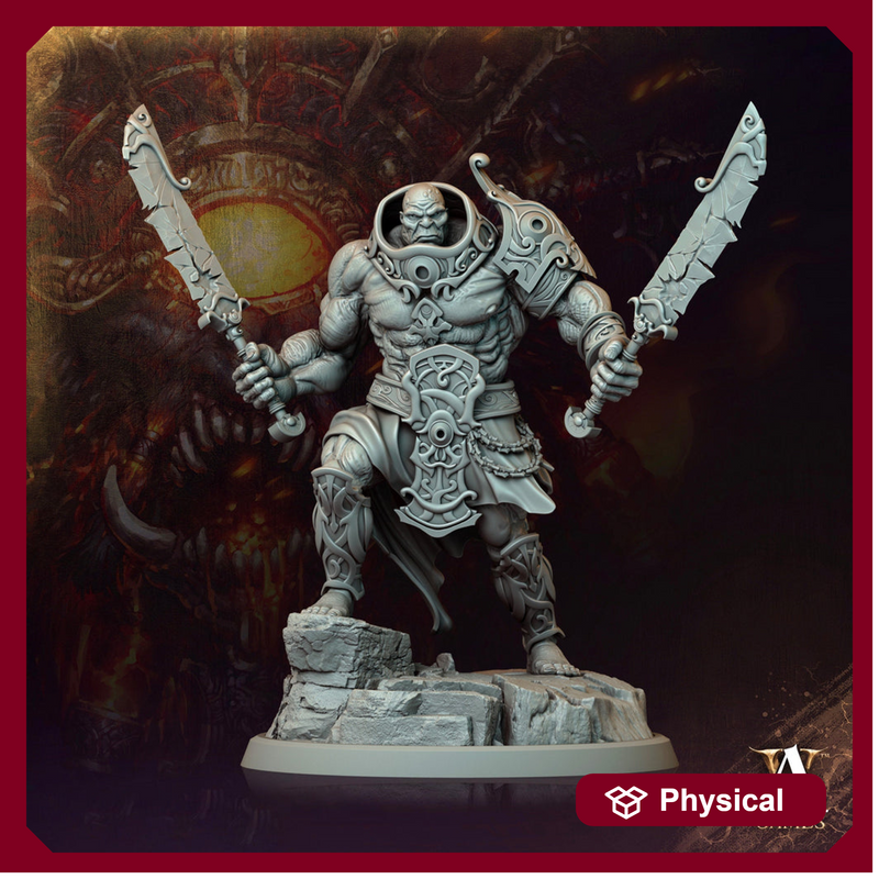 Half-Orc, Goliath Fighter Barbarian Dual Swords D&D 5e | Scales: 28mm, 32mm ,54mm, 75mm,100mm  Megaboss | Dungeons and Dragons | Pathfinder - Only-Games