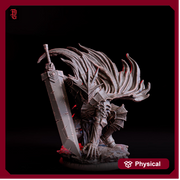 Dark Greatsword Knight Miniature | Two Hand Sword Warrior | Resin 28mm 32mm 54mm 75mm 100mm - Only-Games