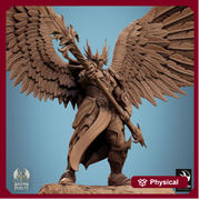 Winged Paladin, Male Celestial Angel, Solar, Deva (2 Poses), DnD 5e Unpainted Mini | 28mm, 32mm,54mm,75mm,100mm Scales |Dungeons & Dragons - Only-Games