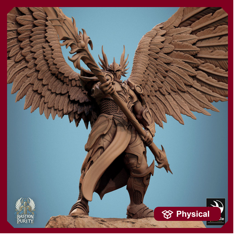 Winged Paladin, Male Celestial Angel, Solar, Deva (2 Poses), DnD 5e Unpainted Mini | 28mm, 32mm,54mm,75mm,100mm Scales |Dungeons & Dragons - Only-Games