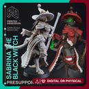 Black Witch Tabaxi - Tabaxi Caravan - PRESUPPORTED - 32mm scale - Illustrated & Stats