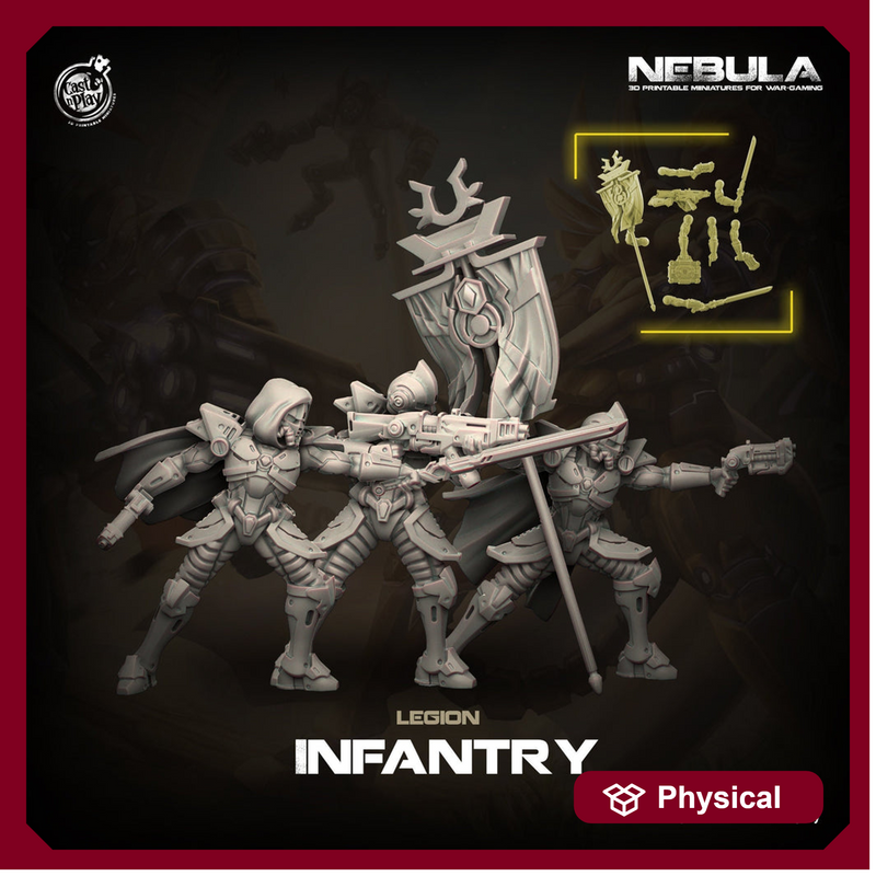 Legion Prime Infantry space soldier sci-fi Miniatures | 28mm, 32mm, 75mm | Nebula Unpainted | CastnPlay - Only-Games