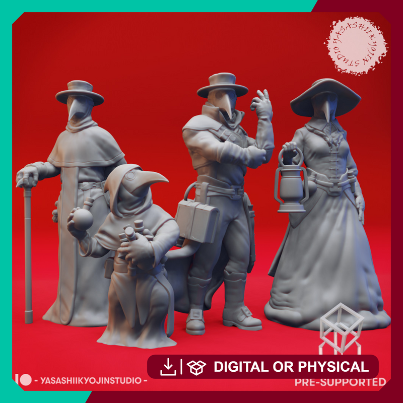 Plague Doctors - Tabletop Miniatures (Pre-Supported)