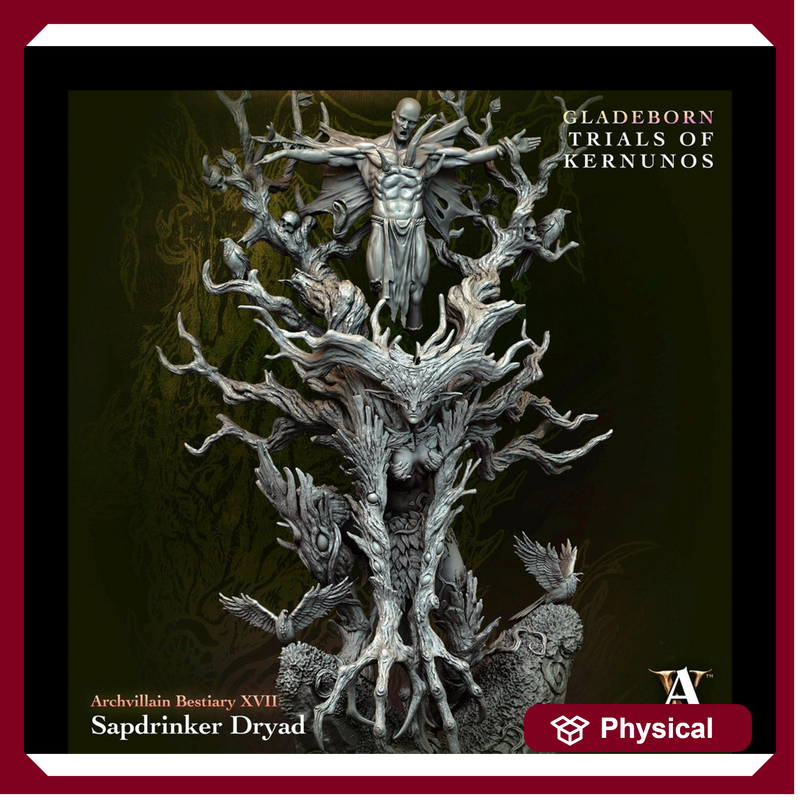Sap Drinker Dryad, Fey Monster | Large size 50mm Base 140mm tall to top| Mini D&D 5e Pathfinder Figurine | Archvillain Games - Only-Games