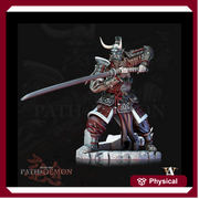 Samurai Demon, Undead Fighter, Senshi Unpainted Miniature D&D 5e  | 28mm,32mm,54mm,75mm,100mm Scales | Dungeons and Dragons | Pathfinder | - Only-Games