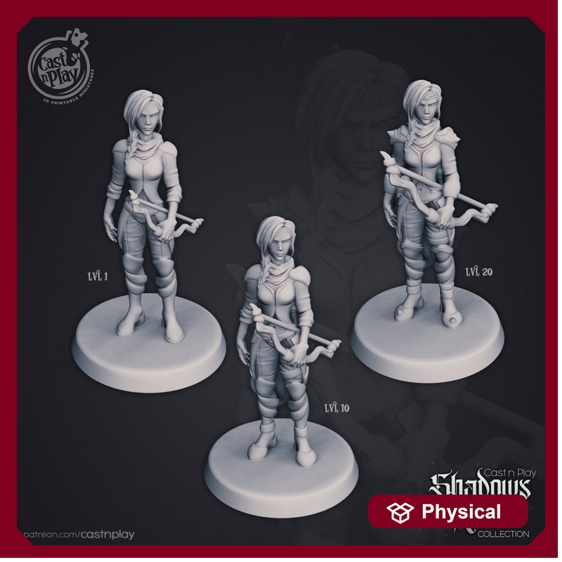 Female Half-Elf Ranger Archer DnD Miniature | Player Character model  | Dungeons and Dragons | 28mm, 32mm, 75mm | Pathfinder | Unpainted | - Only-Games