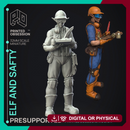 Elf and Safty - Health & Safty Elf -  PRESUPPORTED - Illustrated and Stats - 32mm scale