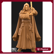 Human Male Wizard Miniature | 28mm, 32mm, 75mm Scales | Dungeons and Dragons | Pathfinder | Battle Wizard - Only-Games