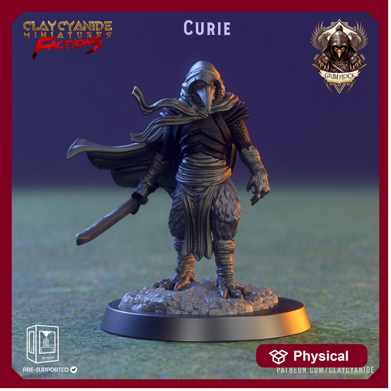 Kenku, Raven Folk Aarakocra  Fighter Ranger Paladin Cleric| 28mm, 32mm,54mm,75mm Scale Resin Miniature | Dungeons and Dragons | Clay Cyanide - Only-Games