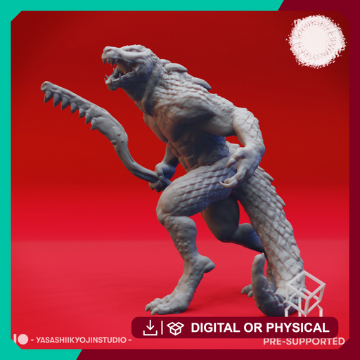Lizardfolk Brute - Book of Beasts - Tabletop Miniature (Pre-Supported) - Only-Games