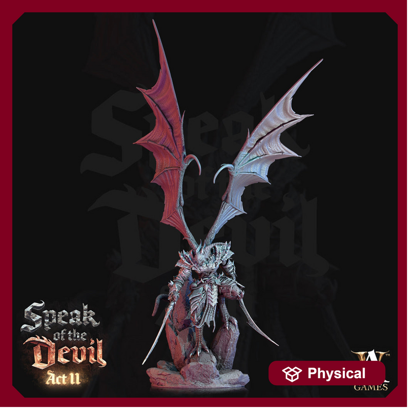 Greater Devil - Horned Devil Resin Miniature| Medium 40mm, Large 50mm, Huge 65mm (BASE Sizes) |  Nine Hells | Demon | Dungeons and Dragons | - Only-Games