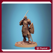 Paladin, Fighter,Soldier Sword n Shield, DnD 5e Unpainted Miniature| 5 Sizes /Scales - Only-Games