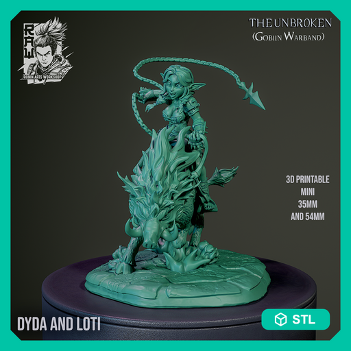 Dyda and Lotti - Female Goblin on Boar Mount - STL only - Only-Games