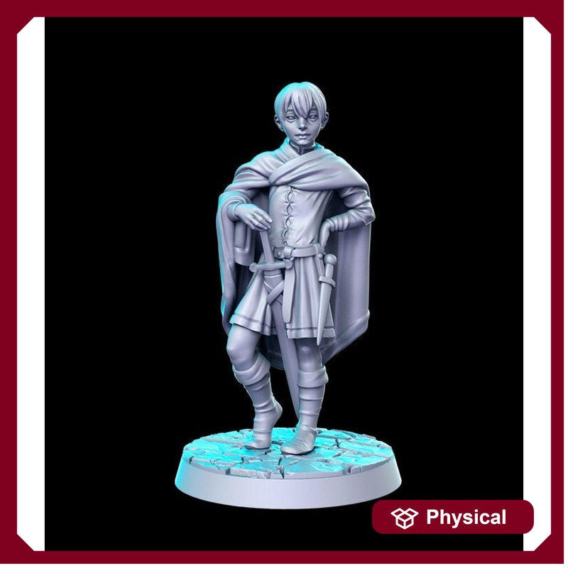 Human Young Rogue Assassin Classic JRPG 28mm,32mm,75mm Scale Miniature Unpainted resin Figurine D&D Tabletop Fantasy Miniature Gaming - Only-Games
