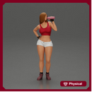 woman enjoying a drink, stylish and confident pose