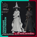 Grandmar Weathervein - Black Witch -  PRESUPPORTED - Illustrated and Stats - 32mm scale