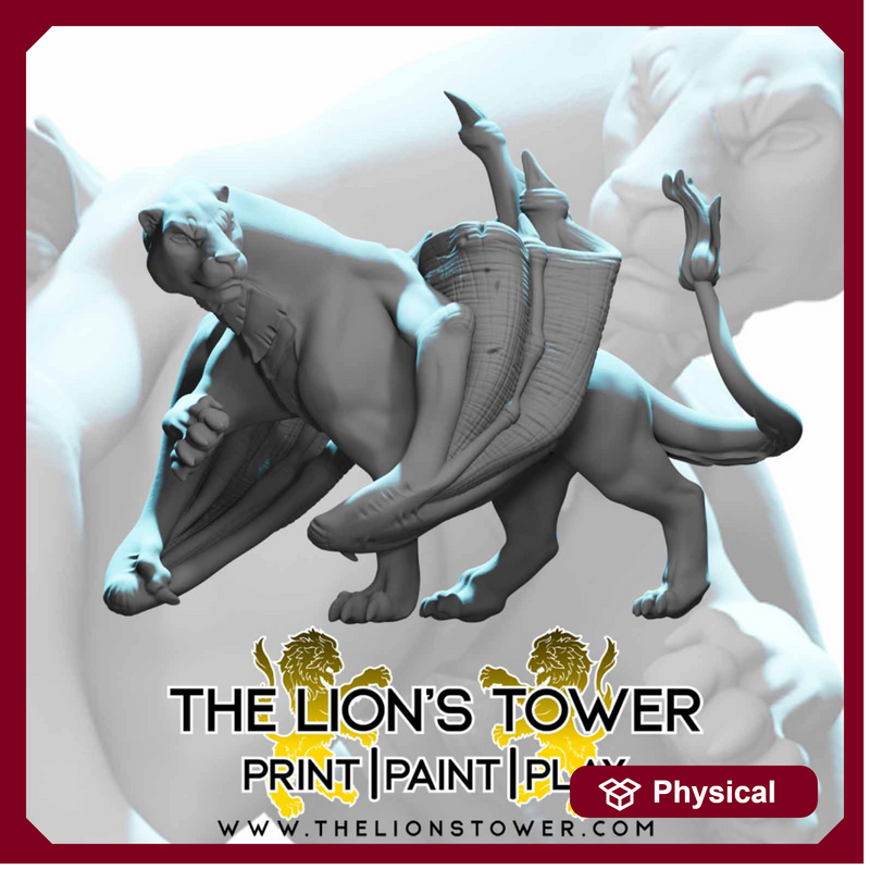 Liondrake Female 2 - large sized 32mm scale miniature - Only-Games