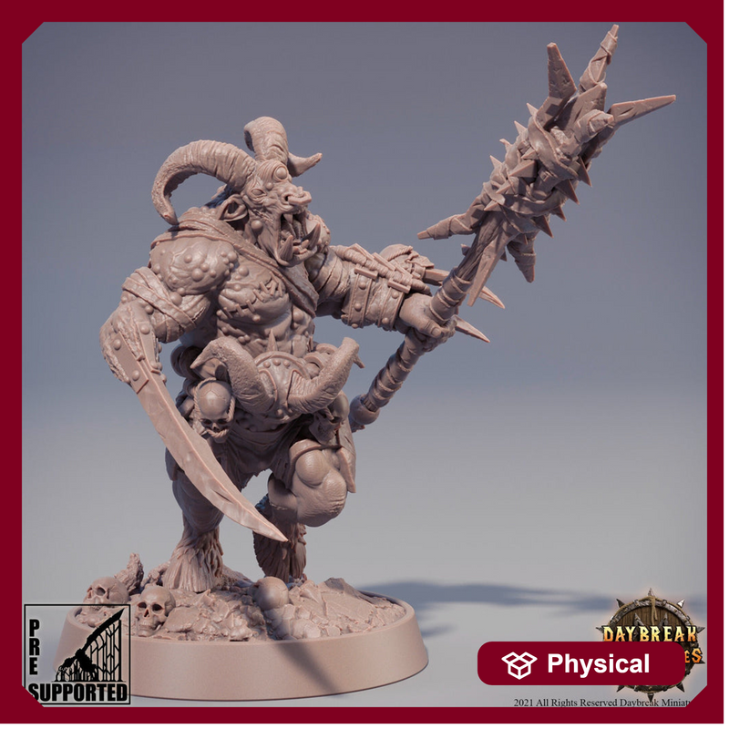 Beastman - Minotaur -Yakfolk  | 28mm, 32mm,54mm,75mm, 100mm Scale Resin Miniature | Dungeons and Dragons Miniatures | Pathfinder | - Only-Games