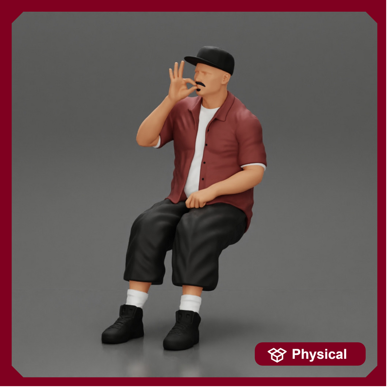 Gangster homie in cap Sitting On the car And Smoking Cigar
