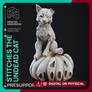 Stiches the Zombie Cat - Small Familar - PRESUPPORTED - 32mm scale