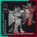 Dragonborn Paladin - Longfang -  PRESUPPORTED - Illustrated and Stats - 32mm scale