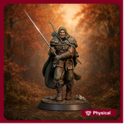 Human Ranger Unpainted Miniature, Torvin Sword Pose, PaintedOrNot Original Resin Mini for DnD 5E - Only-Games