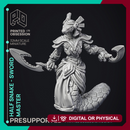 Half Snake Abomination - Swordsnake - D&D - 32mm - PRE SUPPORTED