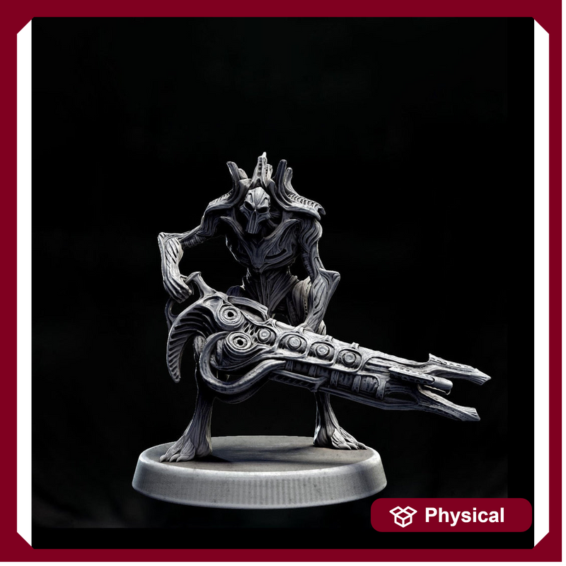 Sci-Fi Miniature Robot Fighter, H.R Giger Style | Base Diameter Sizes: 25mm,32mm, 50mm, 65mm,80mm | Resin Mini | Mini Monster Mayhem - Only-Games