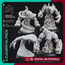 4 Elemental Pack - PRESUPPORTED - 32mm scale - D&D