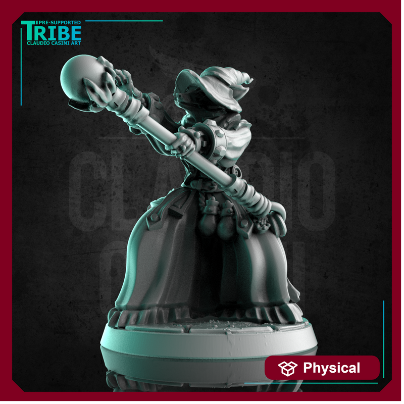 (0277) Female fox folk witch wizard sorceress with magic stick