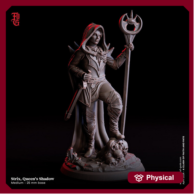 Human Hexblade Sorlock, Warlock, Sorcerer | 28mm,32mm,54mm,75mm,100mm Scale |Player Character Mini| D&D 5e Pathfinder Figure | Flesh of Gods - Only-Games