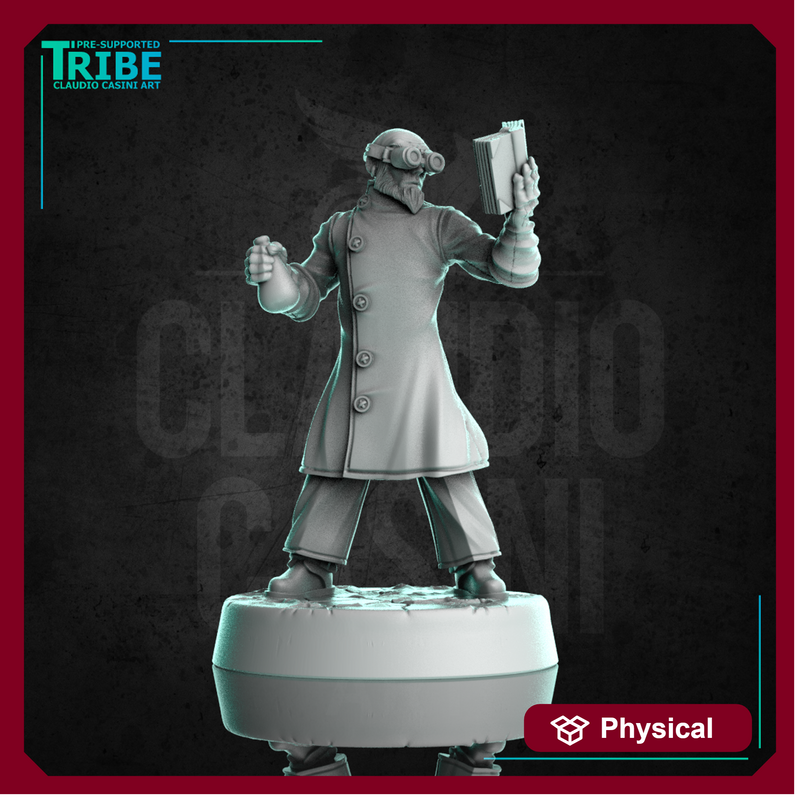 (0316) Male human shi-fi scientist with book and chemical substance - Only-Games