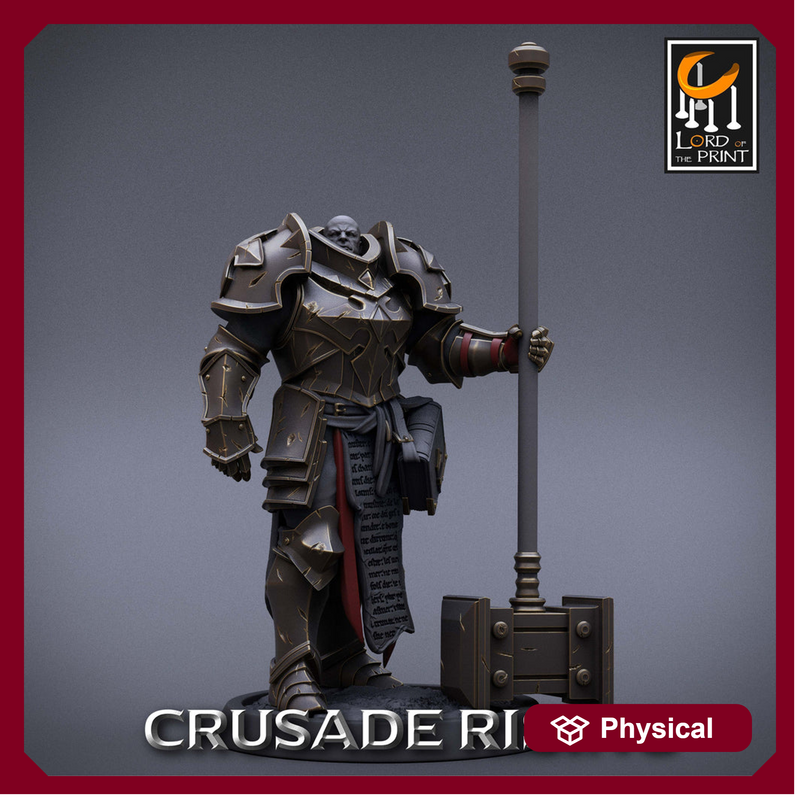 Paladin Knight Hammer Templar Unpainted Miniature | 28mm, 32mm,54mm,75mm, 100mm Scales | Dungeons and Dragons |Pathfinder |Lord of The Print - Only-Games