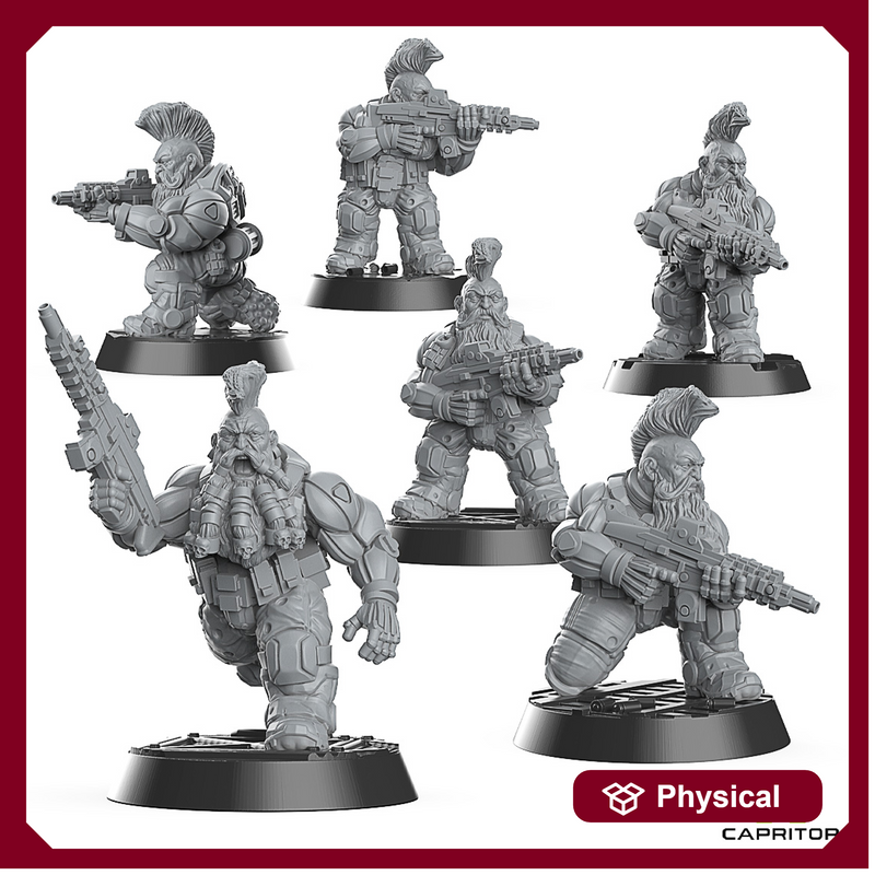 Tactical Space Dwarves "Assault Rifle Squad" (6 X Models) - Only-Games