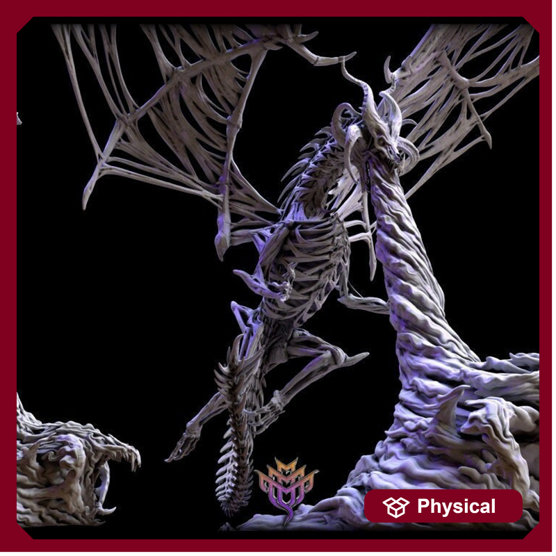 DracoLich Flying Breath Weapon Dragon  |Mature & Ancient sizes 180mm High, 100mm Base | Dragon Statue | Figurine | Dungeons and Dragons 5e - Only-Games