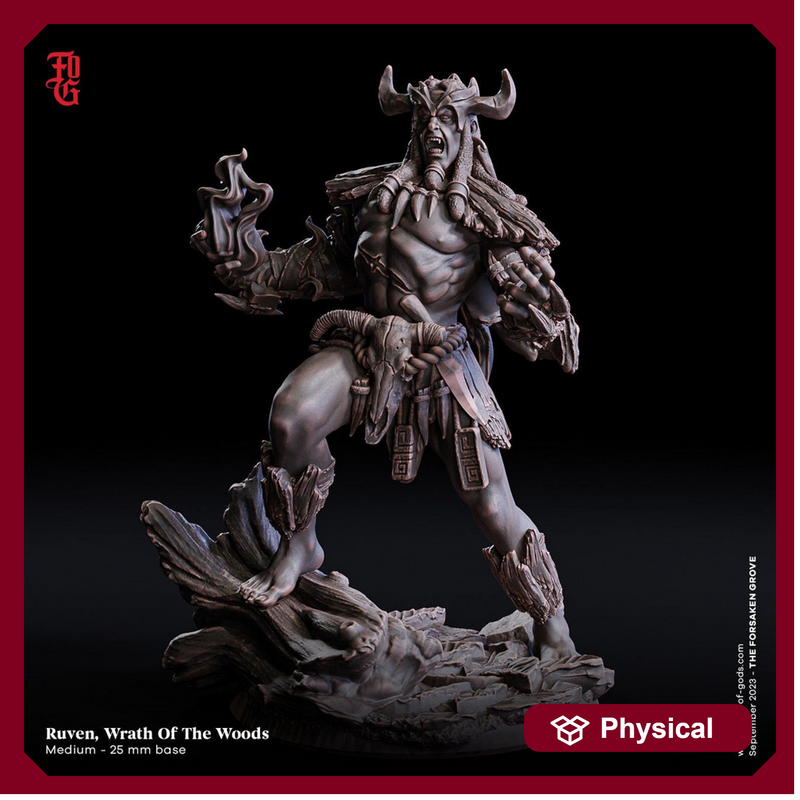 Tiefling, Druid, Wizard, Warlock, Sorcerer | 28mm,32mm,54mm,75mm,100mm Scales | Player Character Mini D&D Pathfinder Figurine |Flesh of Gods - Only-Games