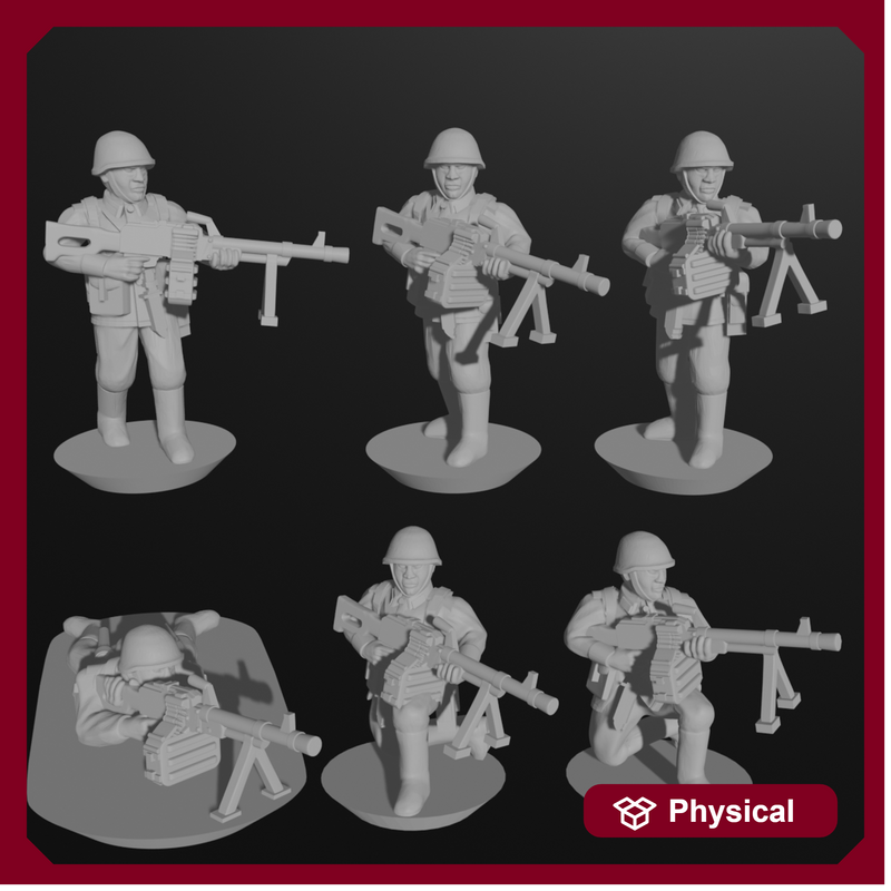 10 & 15mm Soviet Infantry with PKMs (12 models) - Only-Games