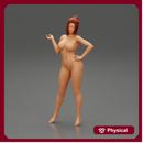 Naked girl standing and put hand on hip