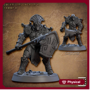Warforged Paladin, Fighter , Cleric PC NPC  | 28mm, 32mm, 75mm Scale Resin Miniature | Dungeons and Dragons | Artisan Guild - Only-Games