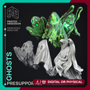 Ghosts - 3 Models - Undead Creature -  PRESUPPORTED - Illustrated and Stats - 32mm scale