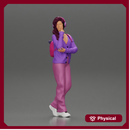 young woman listening to music with headphones and carrying a backpack
