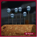 Human or dwarf biker heads with helmets - bits pack
