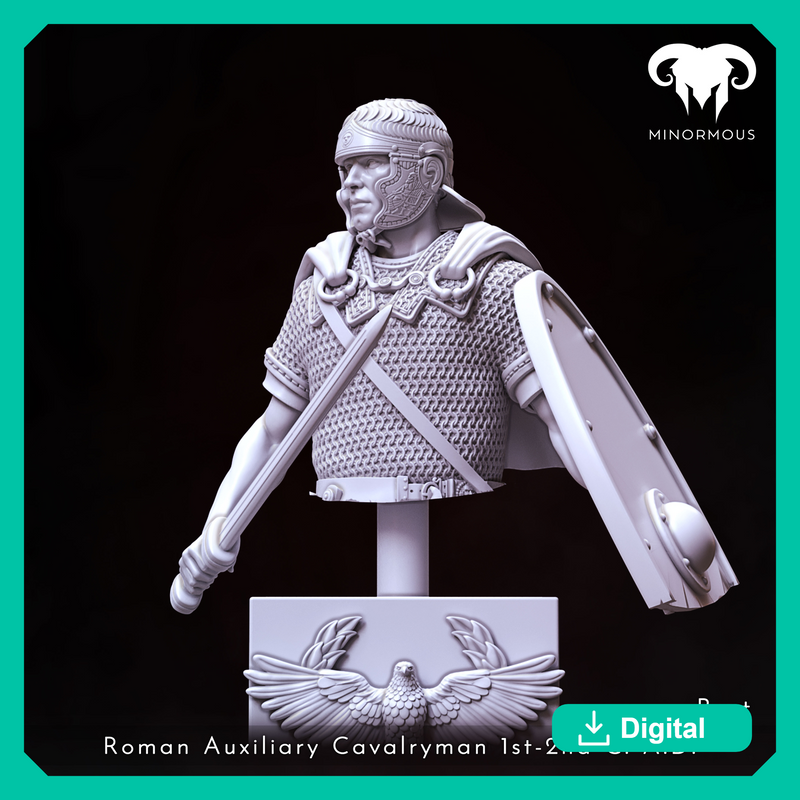 Bust - Roman Auxiliary Cavalryman 1st-2nd C. A.D. Hooves of Honor!