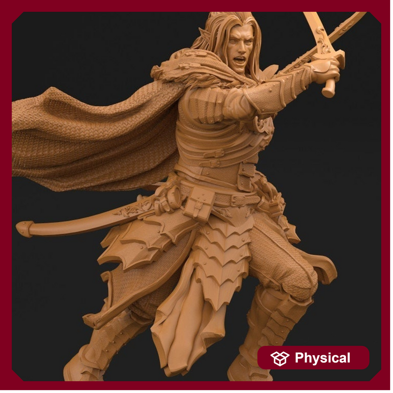 Famous Dark Elf Ranger with Twin Scimitars | 28mm, 32mm Scales also 50mm and 100mm| Dungeons and Dragons| Pathfinder |3dArtGuy - Only-Games